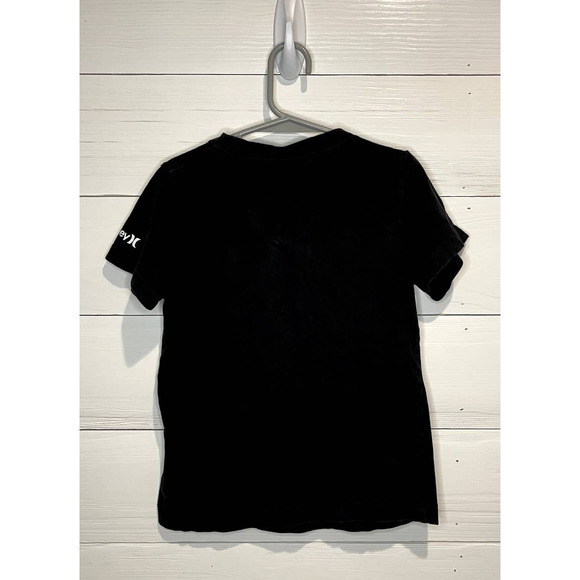 Rad HURLEY Black T-Shirt with Neon Monkey Face Sign, Boys M (6) - Picture 2 of 3